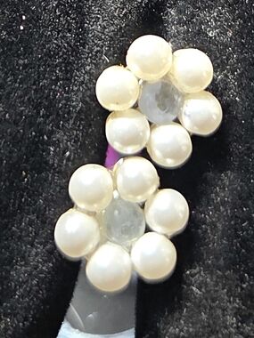 Vintage Pearl & Aquamarine Studd Floral Earrings
